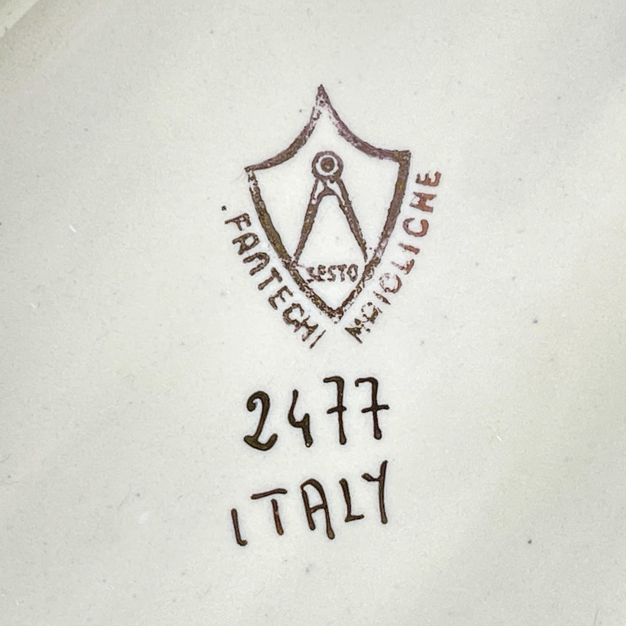 Keramikvase Pferde aus Keramik von Egisto Fantechi Maioliche Keramik, Italien, 1940er Jahre im Zustand „Gut“ im Angebot in Miklavž Pri Taboru, SI