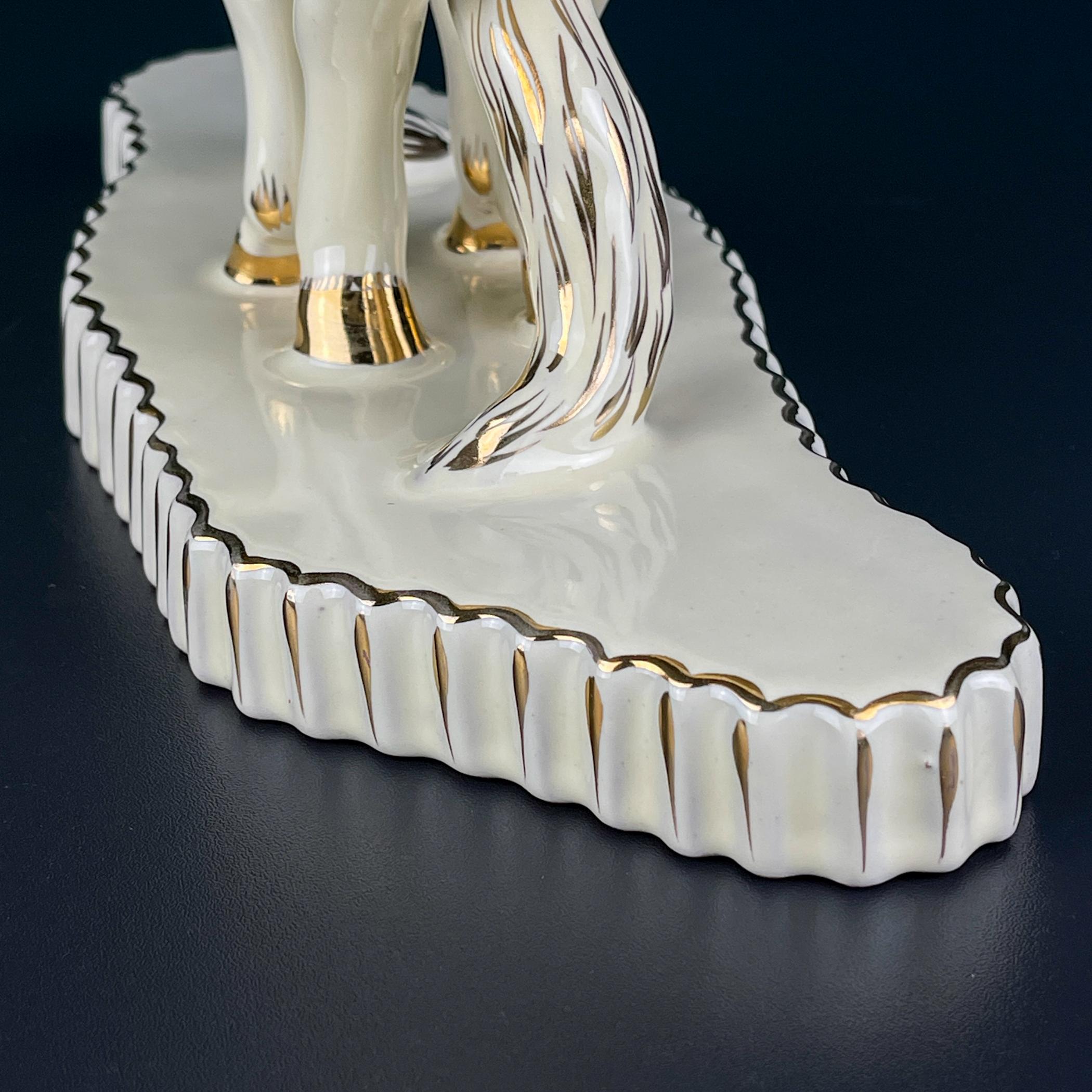 Keramikvase Pferde aus Keramik von Egisto Fantechi Maioliche Keramik, Italien, 1940er Jahre im Angebot 2