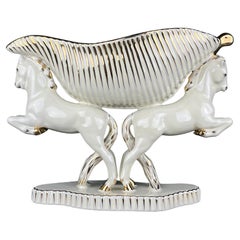 Vaso in ceramica Cavalli di Egisto Fantechi Maioliche Ceramic, Italia, anni '40
