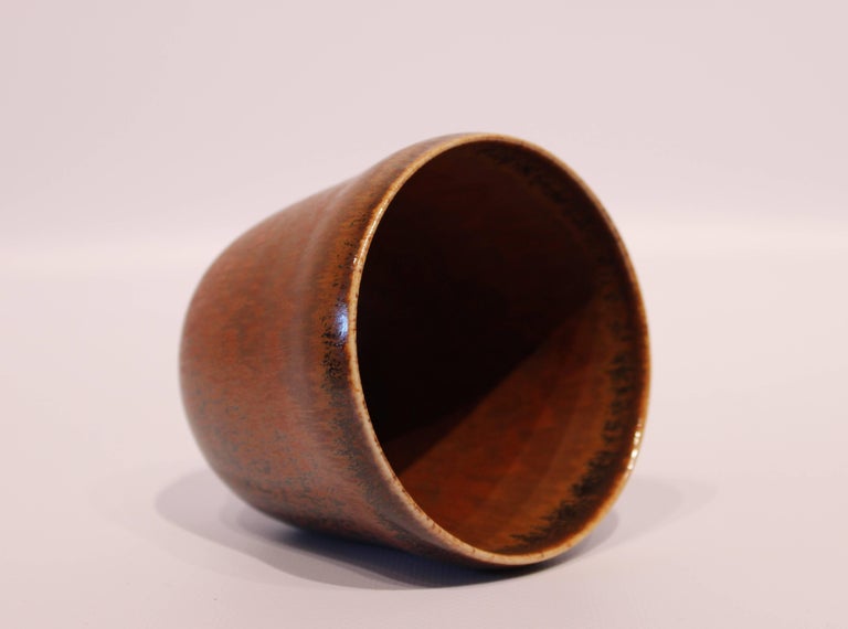 Danish Ceramic Vase in Brown Colors, No 363 by Nathalie Krebs for Saxbo, 1920s-1930s