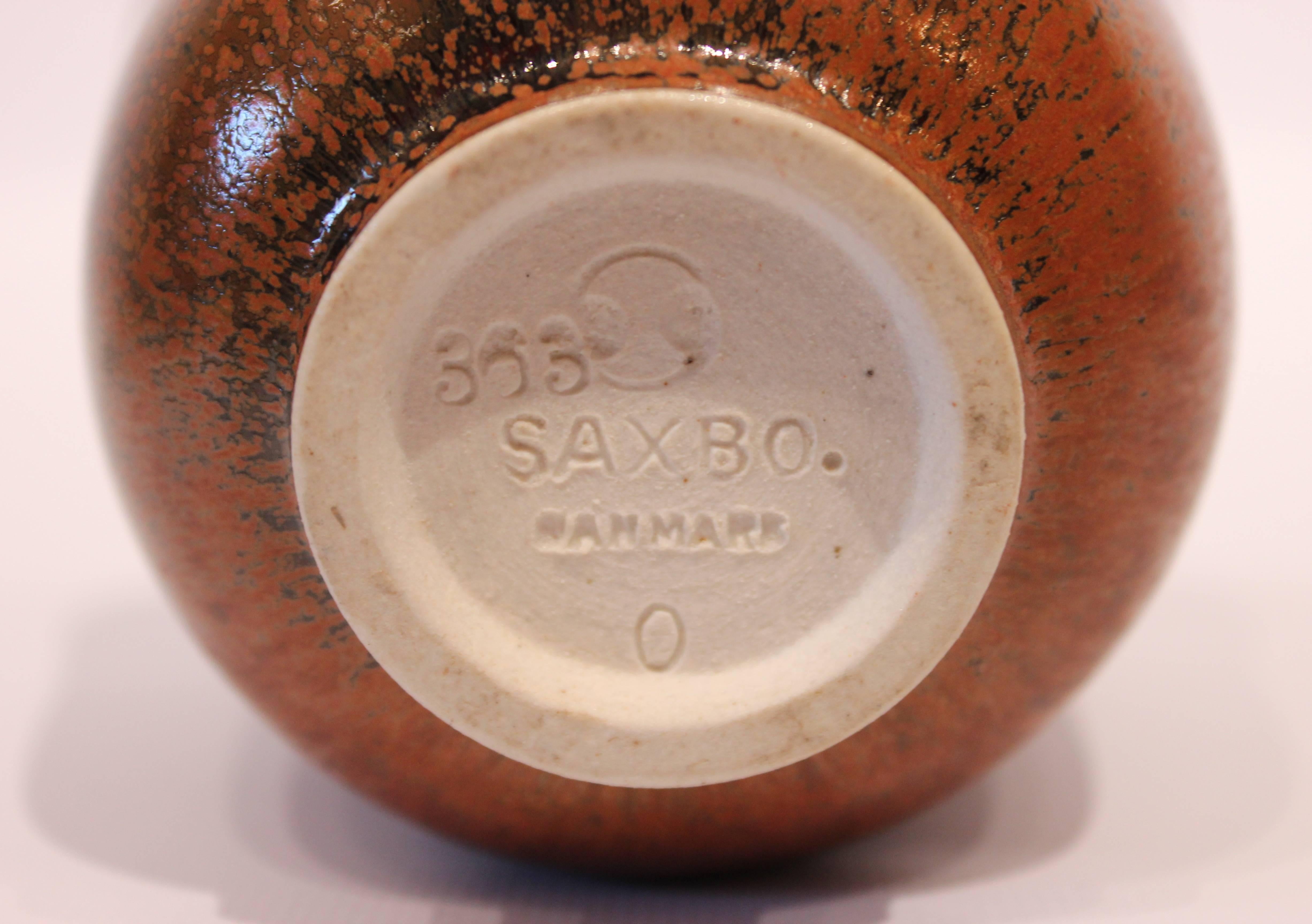 Early 20th Century Ceramic Vase in Brown Colors, No 363 by Nathalie Krebs for Saxbo, 1920s-1930s