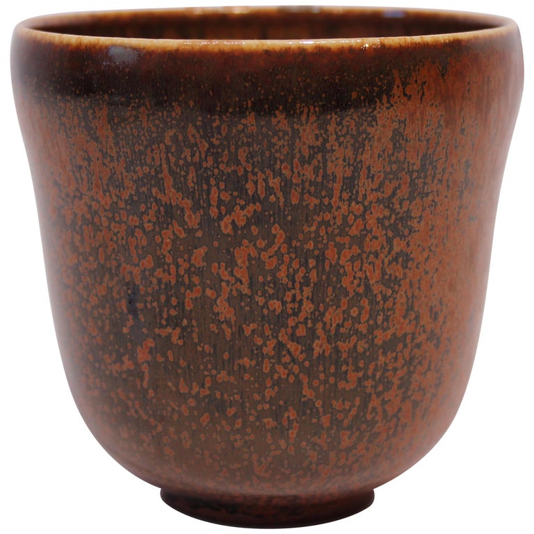 Ceramic Vase in Brown Colors, No 363 by Nathalie Krebs for Saxbo, 1920s-1930s