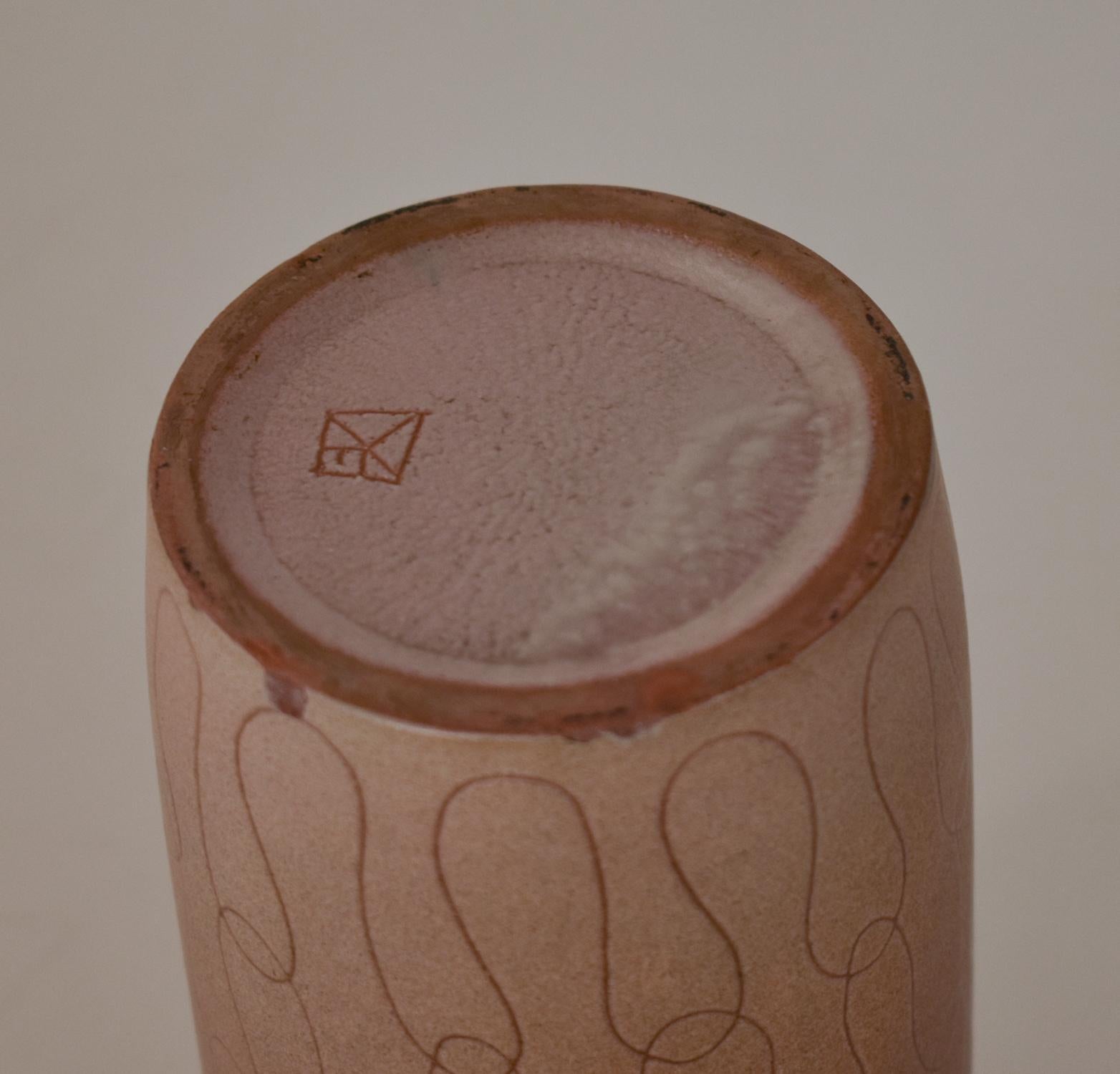 Mid-Century Modern Ceramic vase in brown tones, by the ceramist Ferrando. Spain 1970's For Sale
