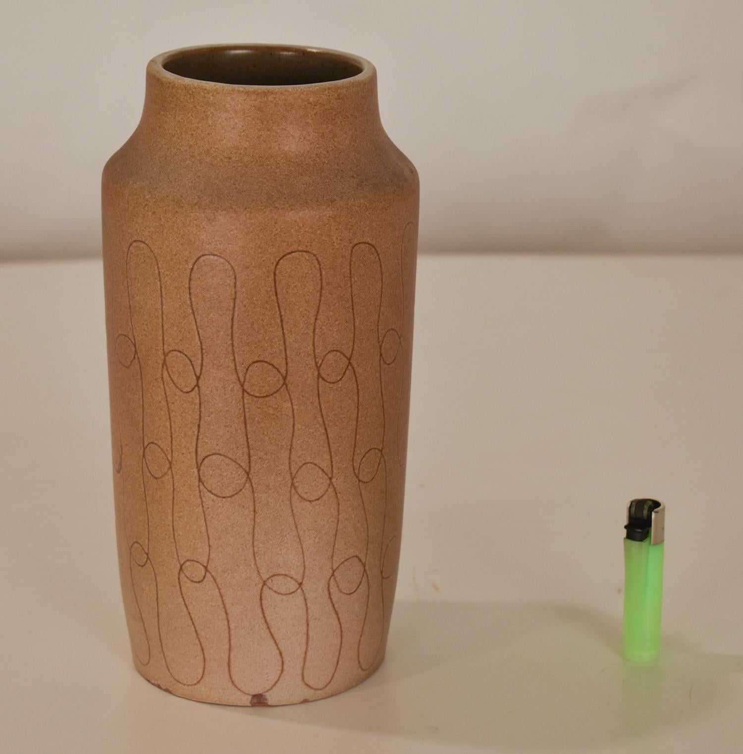 Spanish Ceramic vase in brown tones, by the ceramist Ferrando. Spain 1970's For Sale