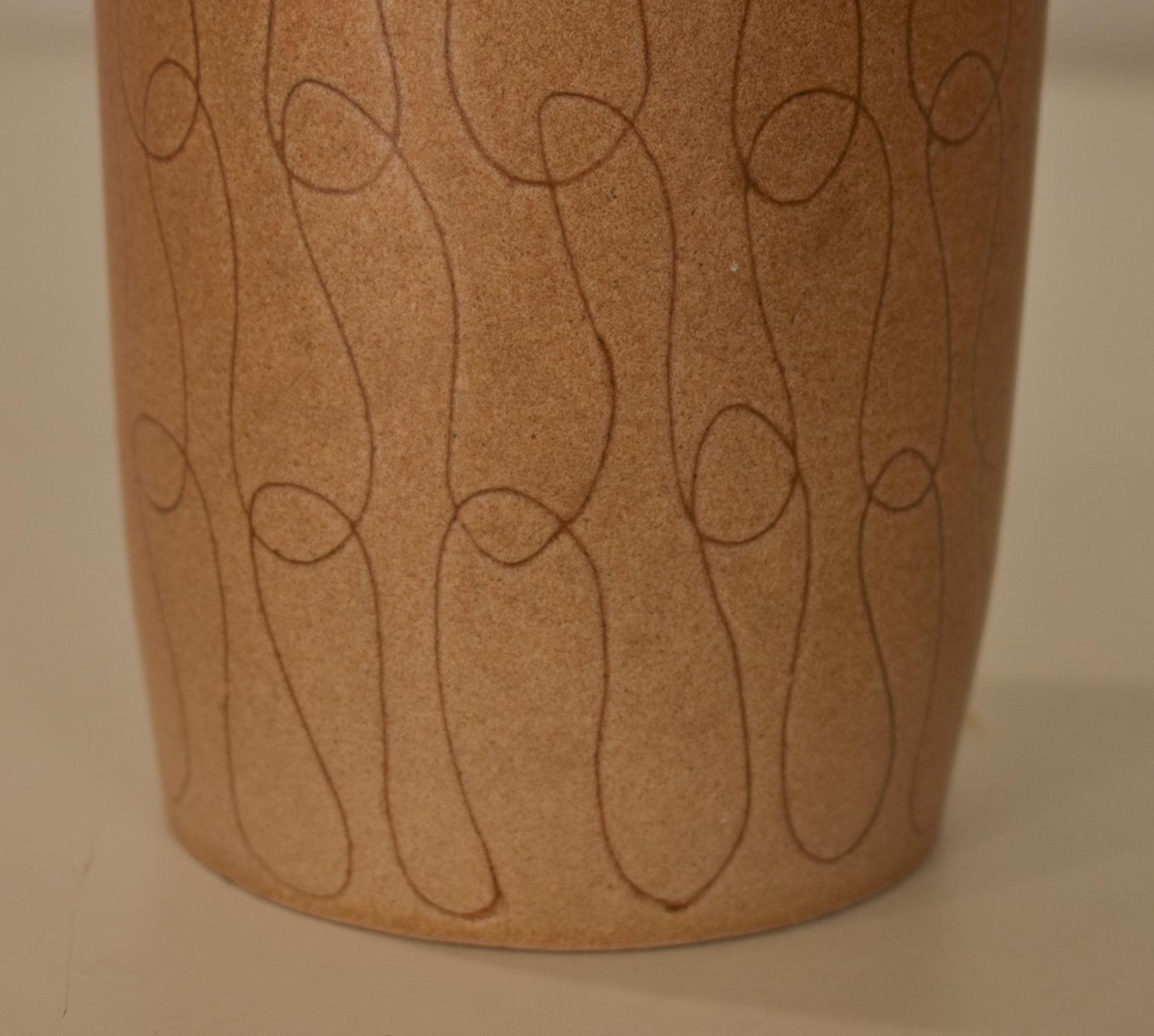 Late 20th Century Ceramic vase in brown tones, by the ceramist Ferrando. Spain 1970's For Sale