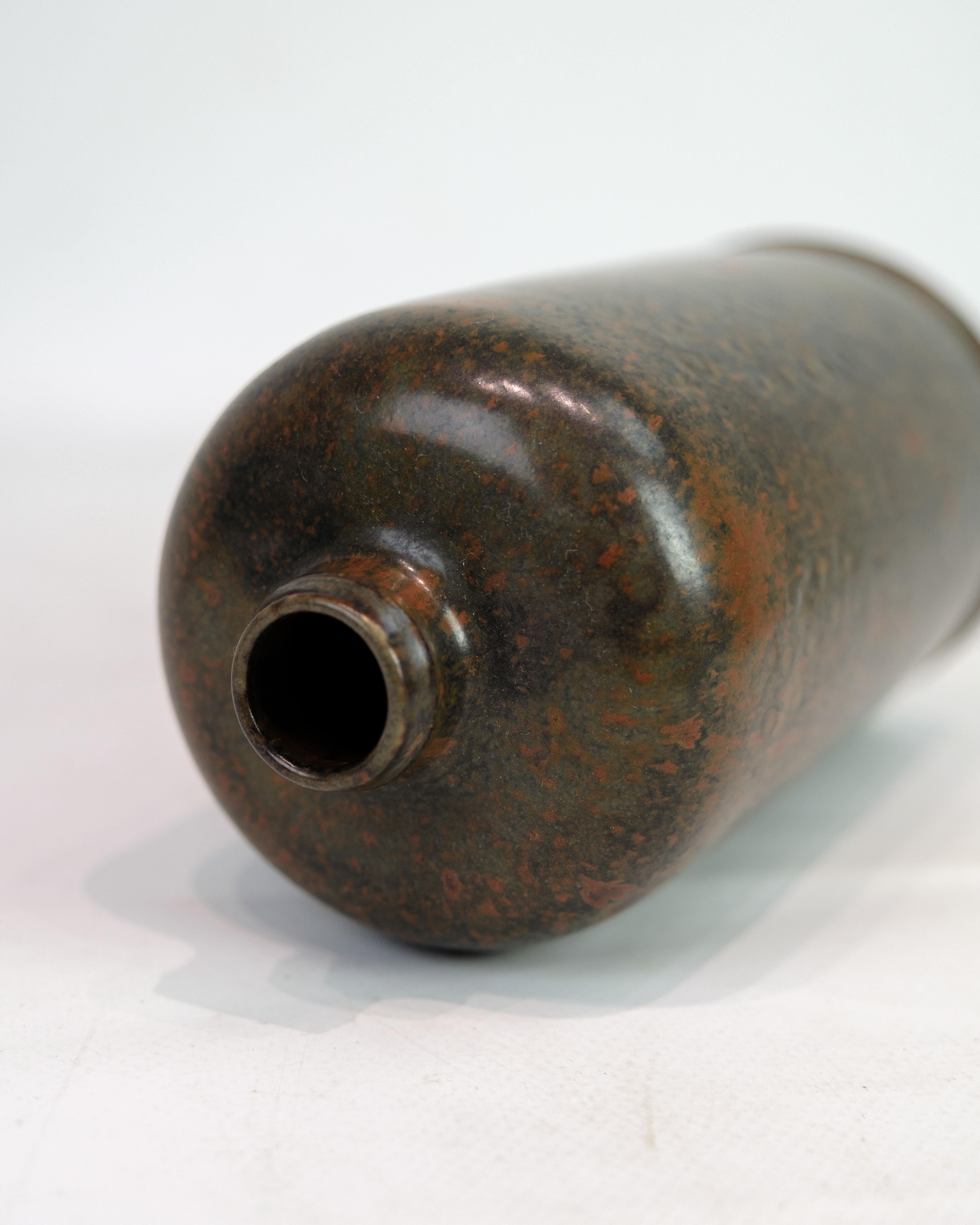 Keramische Vase in bräunlichen Farben Model No. 216 von Nathalie Krebs für Saxbo (Dänisch) im Angebot