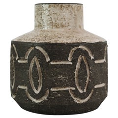 Ceramic Vase in Dark Nuances by Loevemose Ceramics from the 1960s