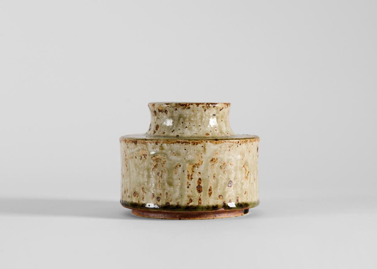 Mid-Century Modern Ceramic Vase in Gray Glaze, Marianne Westman for Rorstrand, Sweden, 1960s For Sale