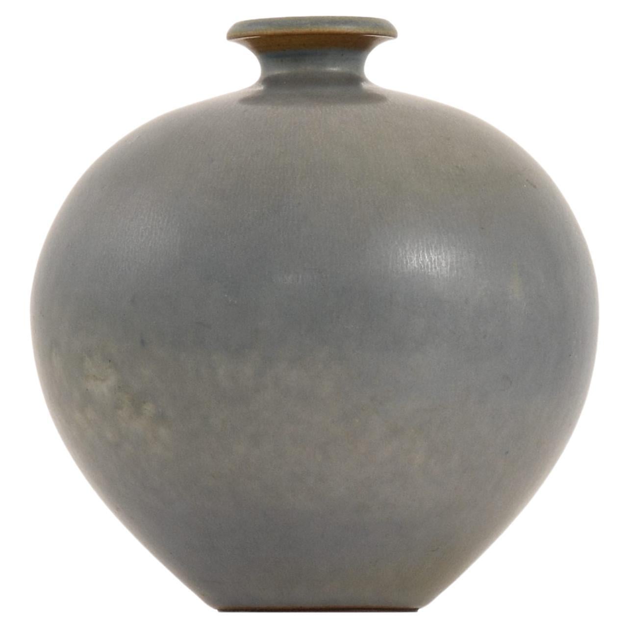 Ceramic Vase in Hare Fur Glaze by Berndt Friberg, 1960 Gustavsberg