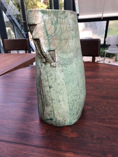 Ceramic Vase in the Spirit of Pouchain Ceramic Cracked Vintage 1950