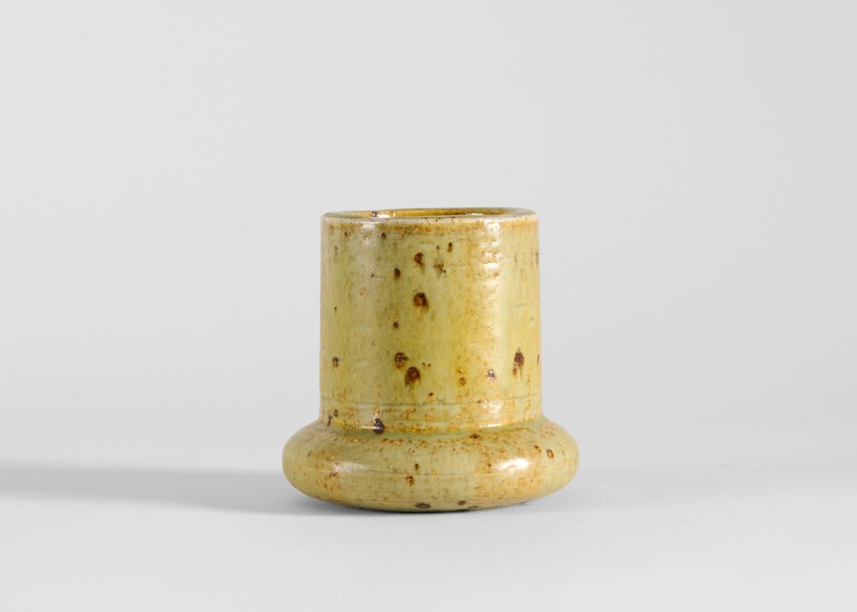 Glazed Ceramic Vase in Yellow Glaze, Marianne Westman for Rorstrand, Sweden, 1960s For Sale