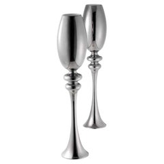 Keramikvase „Isotta“ aus Keramik, handgefertigt in 24kt Gold-Weiß innen, von Gabriella B.