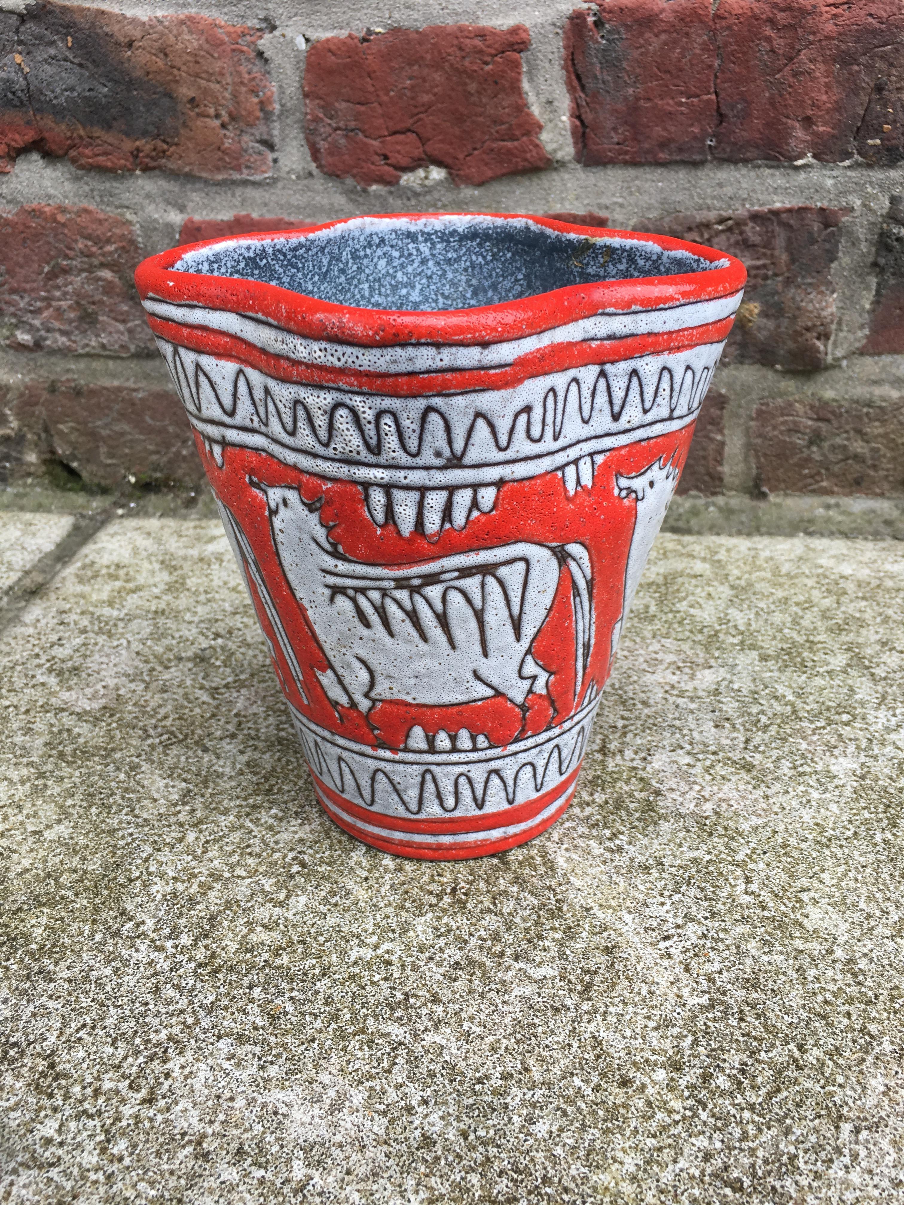 Ceramic Vase, Italy, circa 1950-1960 In Good Condition For Sale In Saint-Ouen, FR