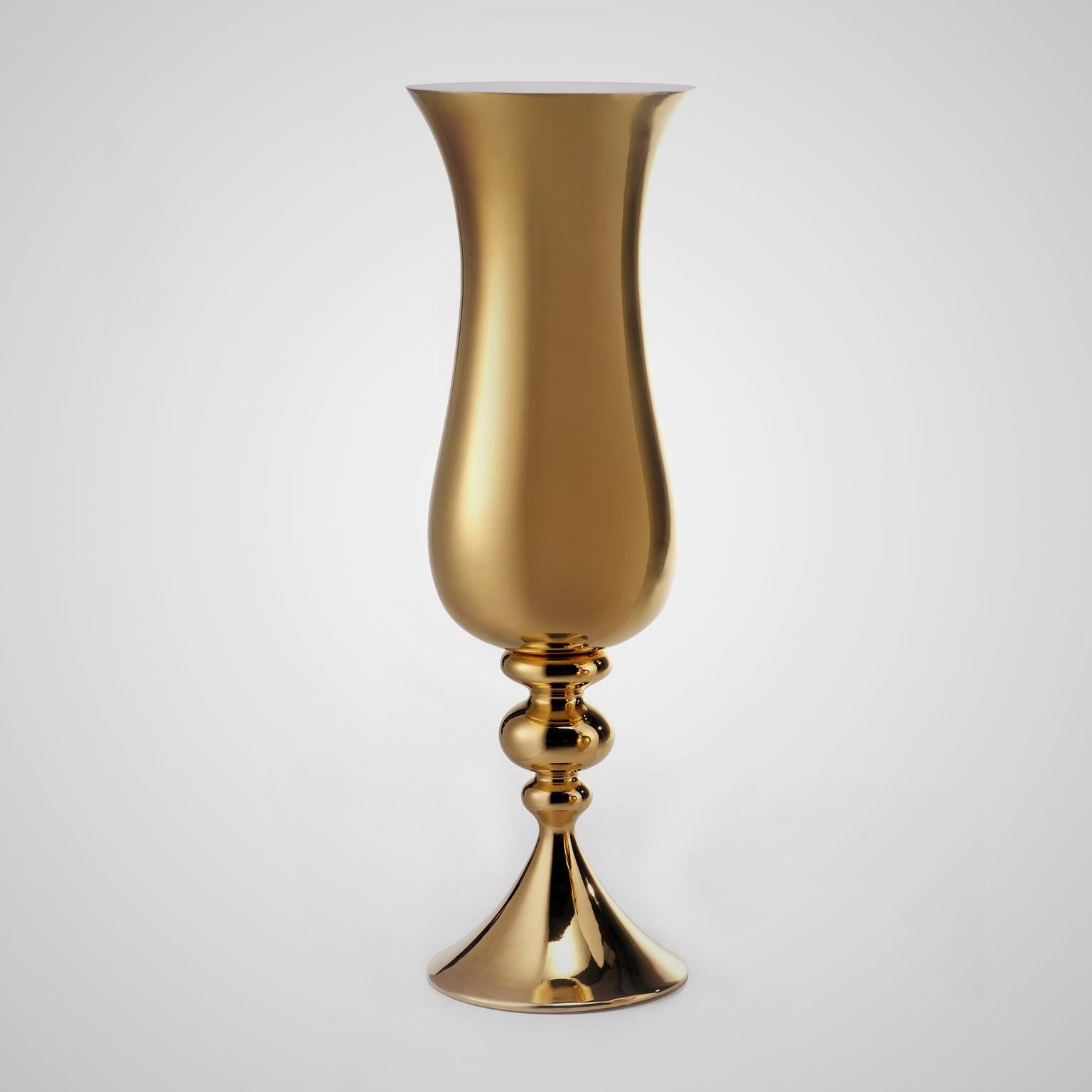 Moderne Vase en céramiqueLOTH fabriqué à la main en or 24 carats par Gabriella B., fabriqué en Italie en vente