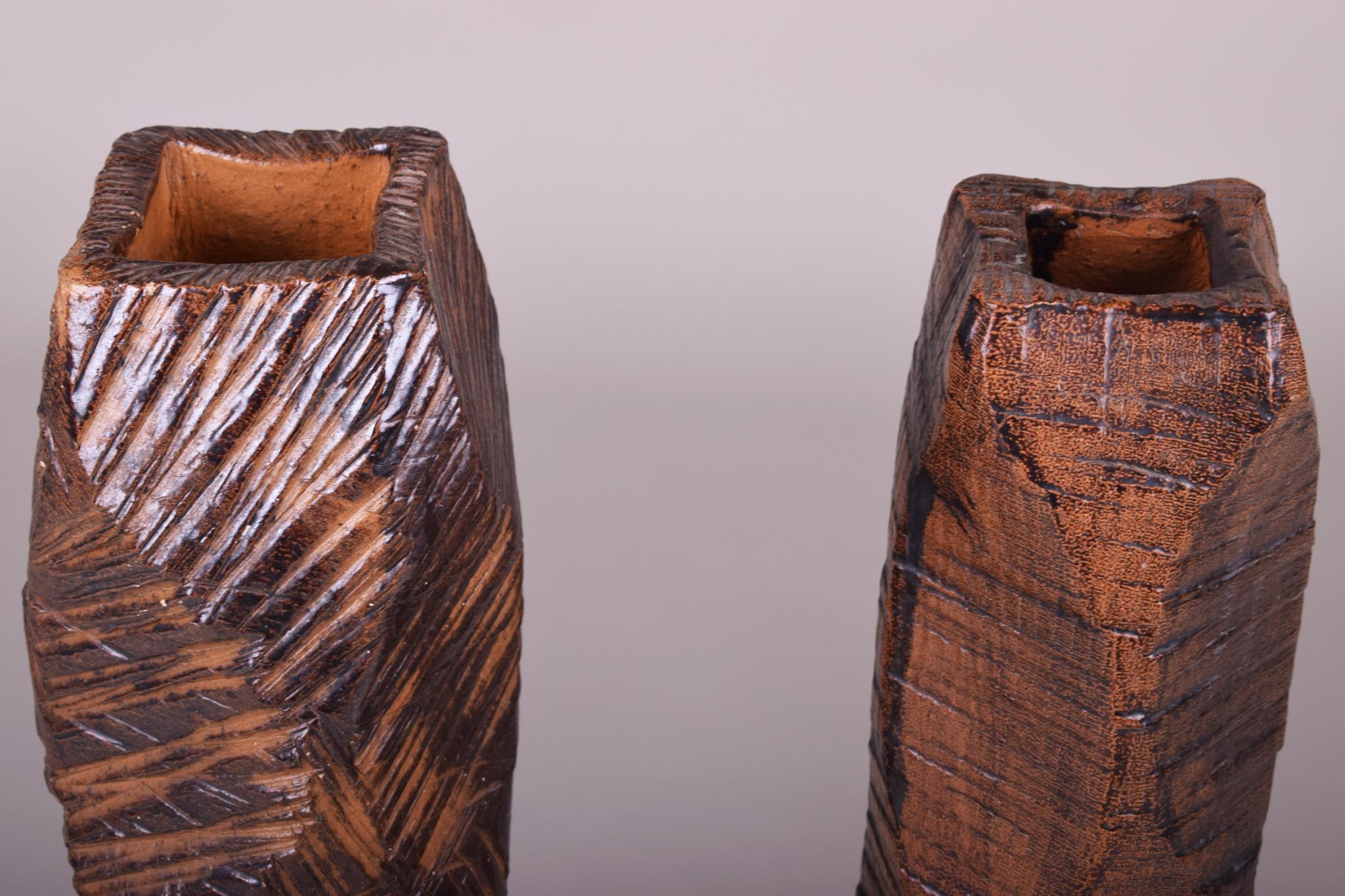 Ceramic Vase Made in Czechia, Original Condition, Mid Century For Sale 5