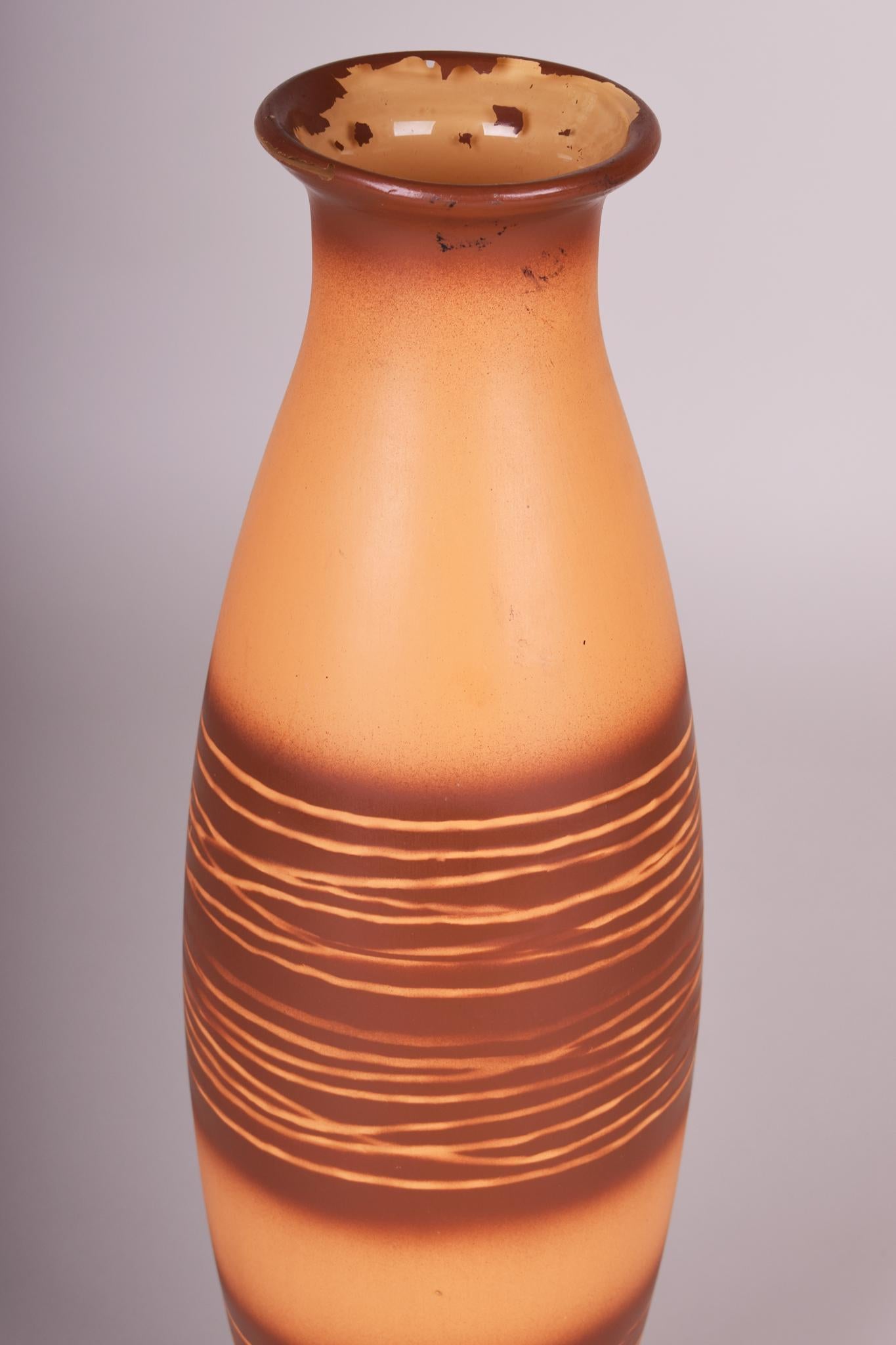 Made in the 1950s out of cast ceramic, glossy glaze in Bohemia, now Czech Republic.