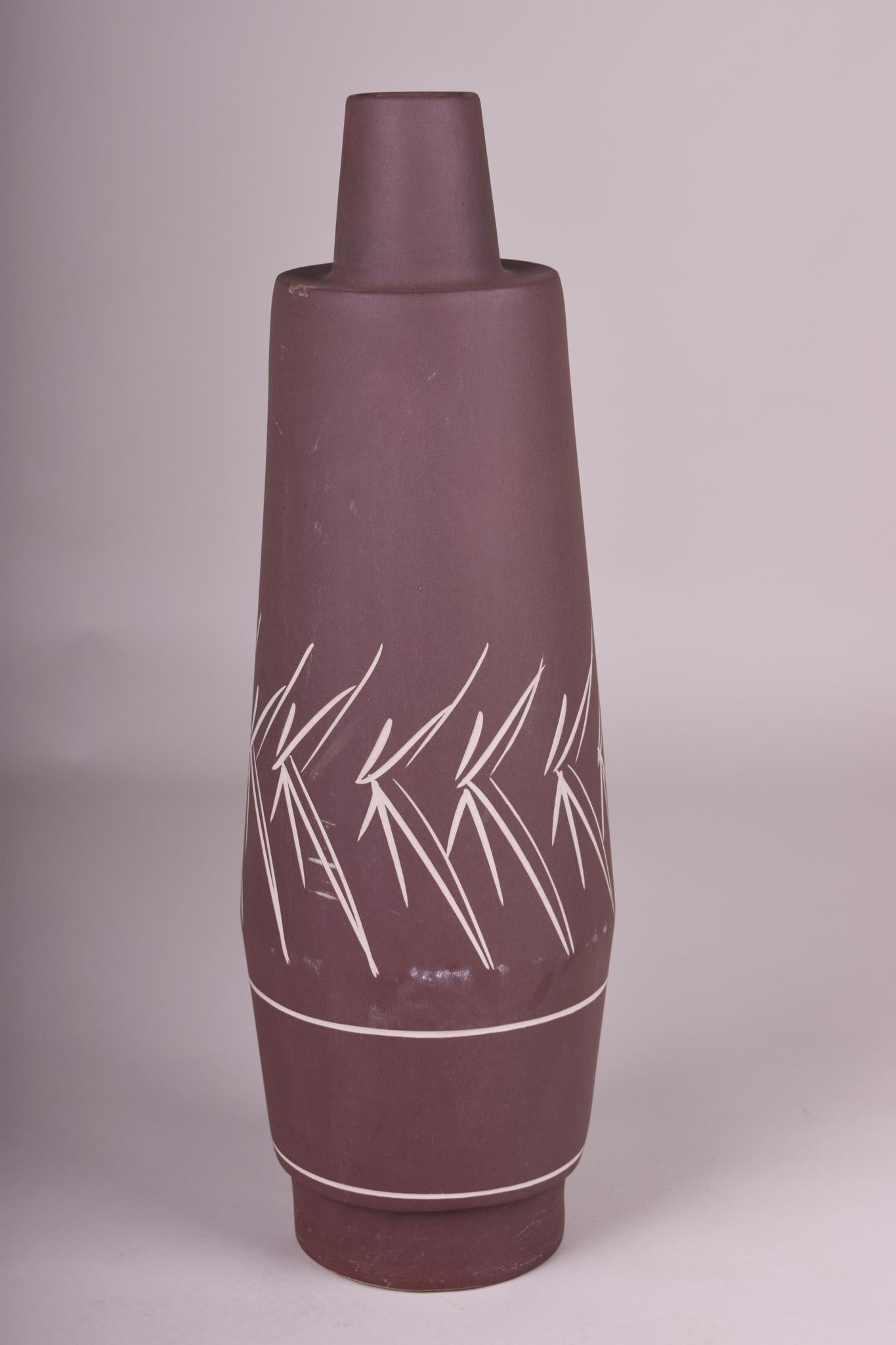 20th Century Ceramic Vase Made in Czechia, Original Condition, Mid Century For Sale