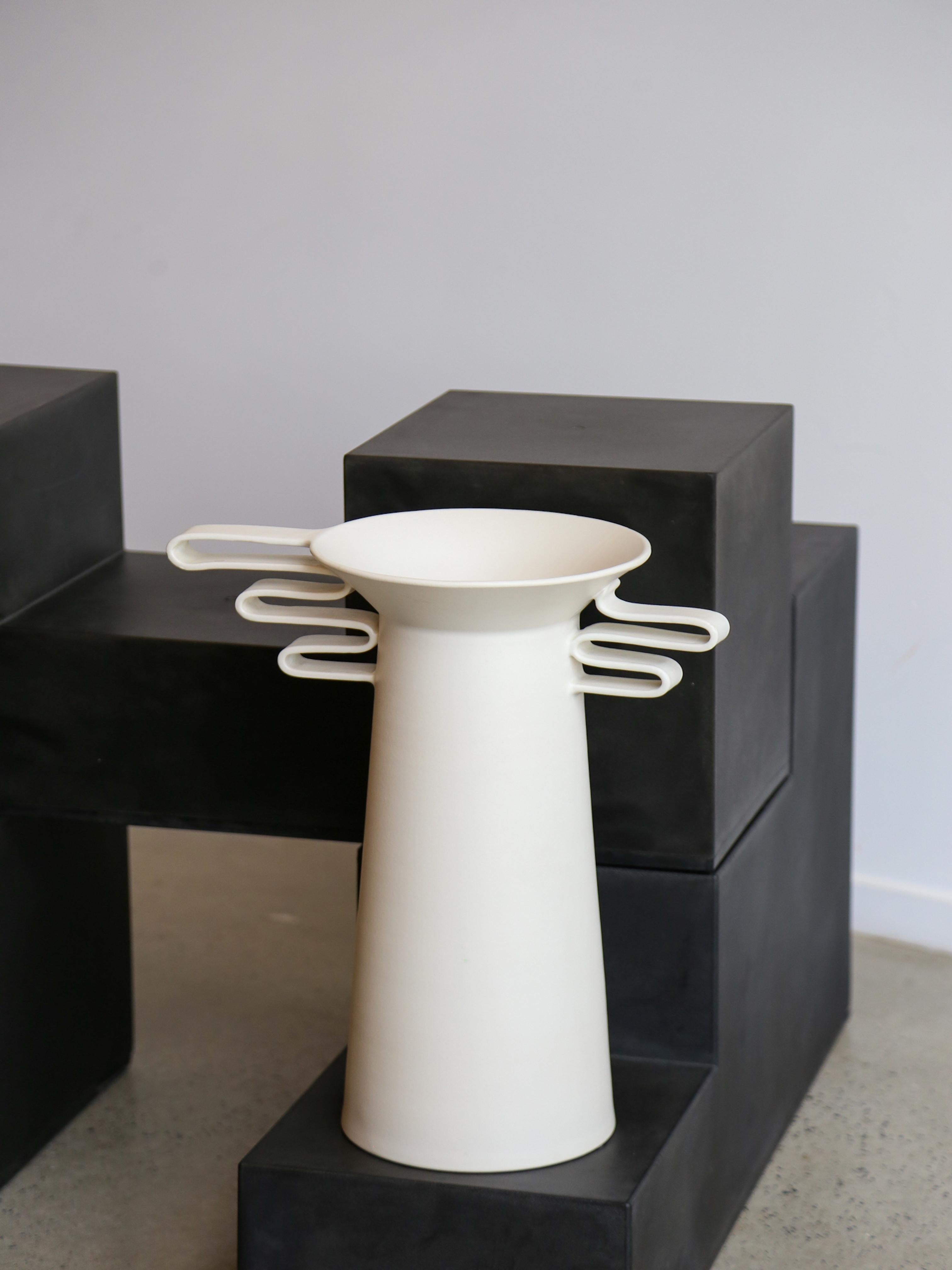Contemporary Ceramic Vase Maya Collection by Jean Christophe Clair for Rometti For Sale