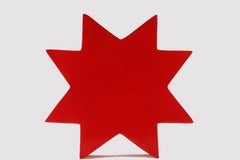 Ceramic vase Memphis by Ettore Sottsass red star-shaped color, Milan, late 1980.