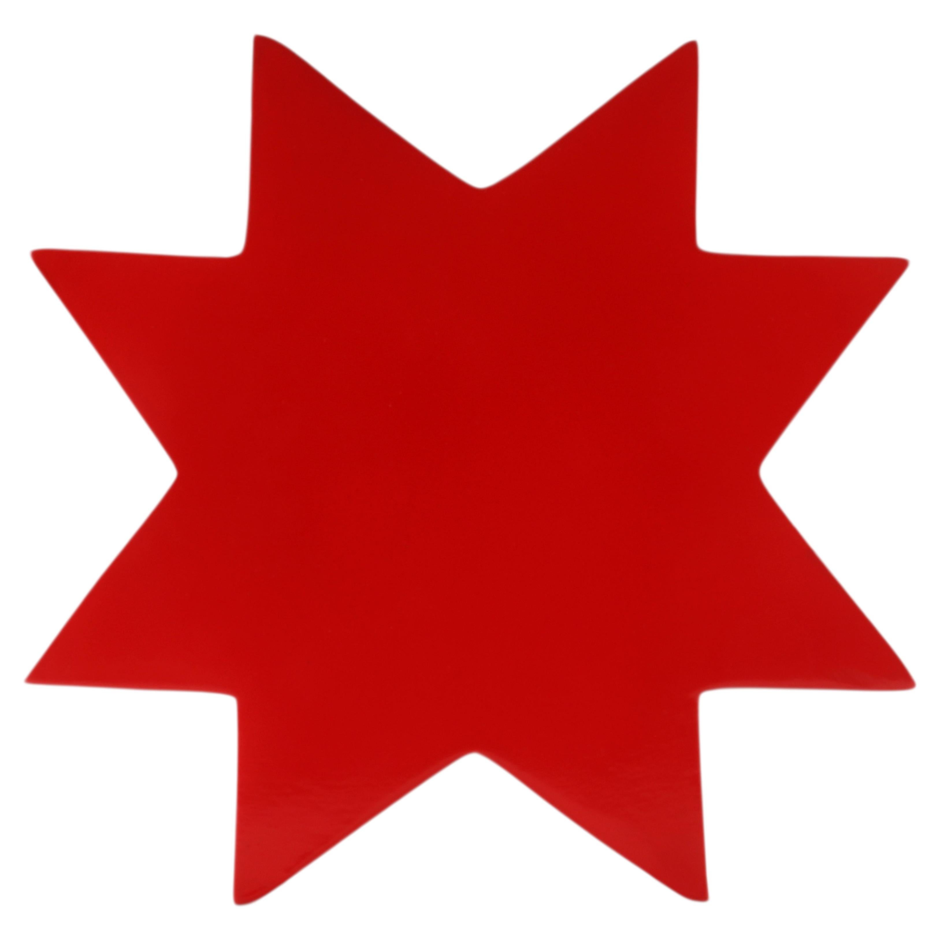 Ceramic vase Memphis by Ettore Sottsass red star-shaped color, Milan, late 1980. For Sale
