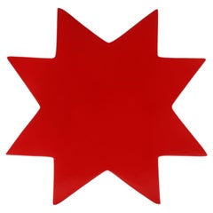 Ceramic vase Memphis by Ettore Sottsass red star-shaped color, Milan, late 1980.