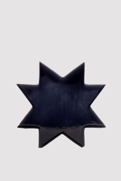 Ceramic vase Memphis, “HSING” by Ettore Sottsass blue star, Milan, late 1980s.