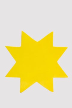 Ceramic vase Memphis, “HSING” by Ettore Sottsass yellow star, Milan late 1980s.