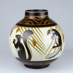 Art Deco Ceramic Vase Model 1349 by Charles Catteau, Circa 1920