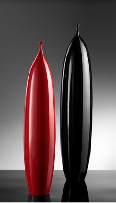 Vaso in ceramica "OPHELIA" smaltato nero di Gabriella B., Made in Italy