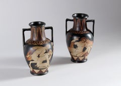 Vase en céramique, paire d'Amphora Ceramics, poterie de Ciboure, France, vers 1925