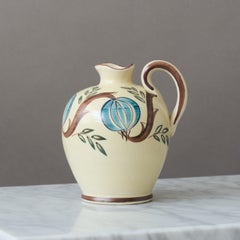 Vaso / brocca in ceramica di Allan Ebeling per Bo Fajans, Svezia, anni '40.