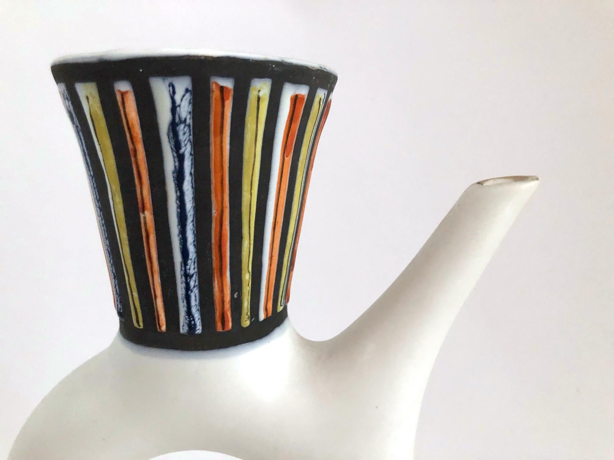 Mid-20th Century Ceramic Vase Pitcher Signed by Roger Capron, 1950s