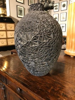Hand Carved Ceramic Vase ‘Primavera’ After Botticelli by Leah Jensen