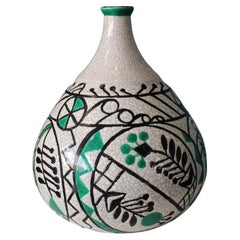 Ceramic Vase, Primavera Longwy, France circa 1920