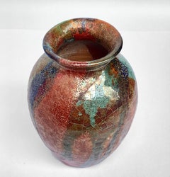 Keramikvase Sardinische Polychrom-Keramik von Claudio Pulli:: Italien:: 1970er Jahre