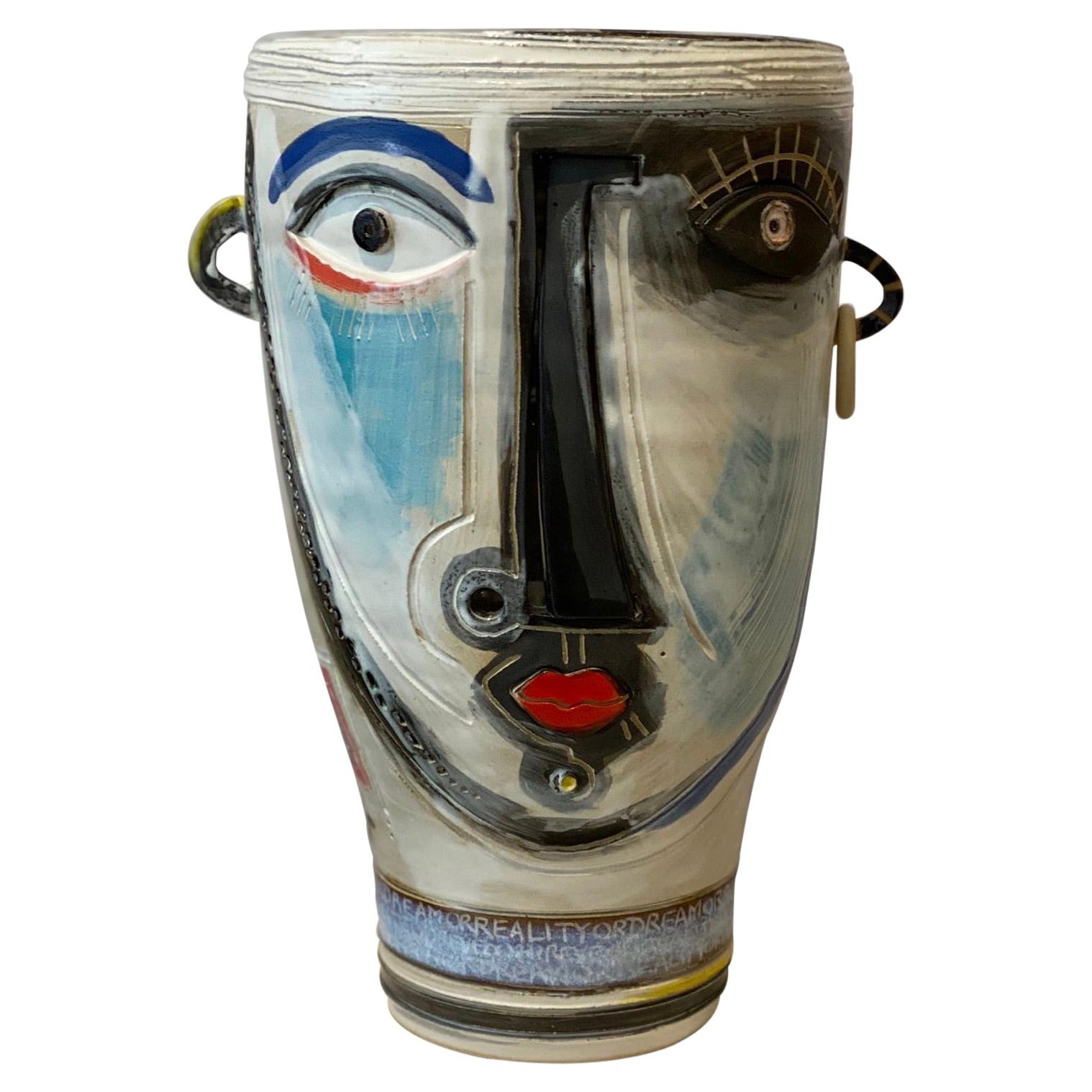 Ceramic Vase Sculpture One of a Kind Signed by Dalo