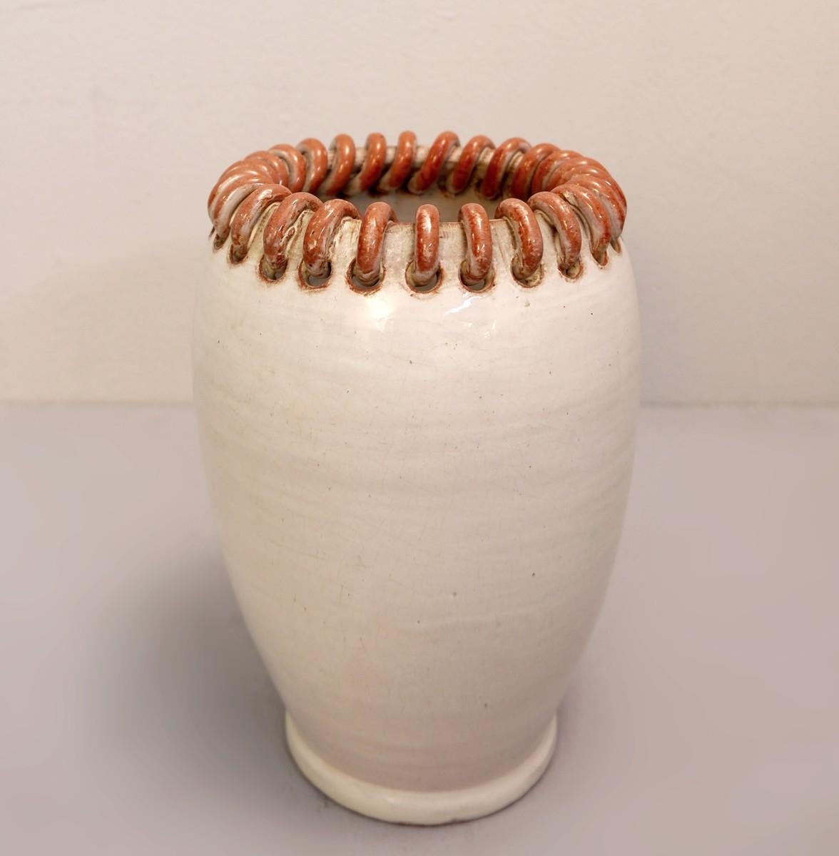 Ceramic Vase signed Alexander - Belgium 1950s 2