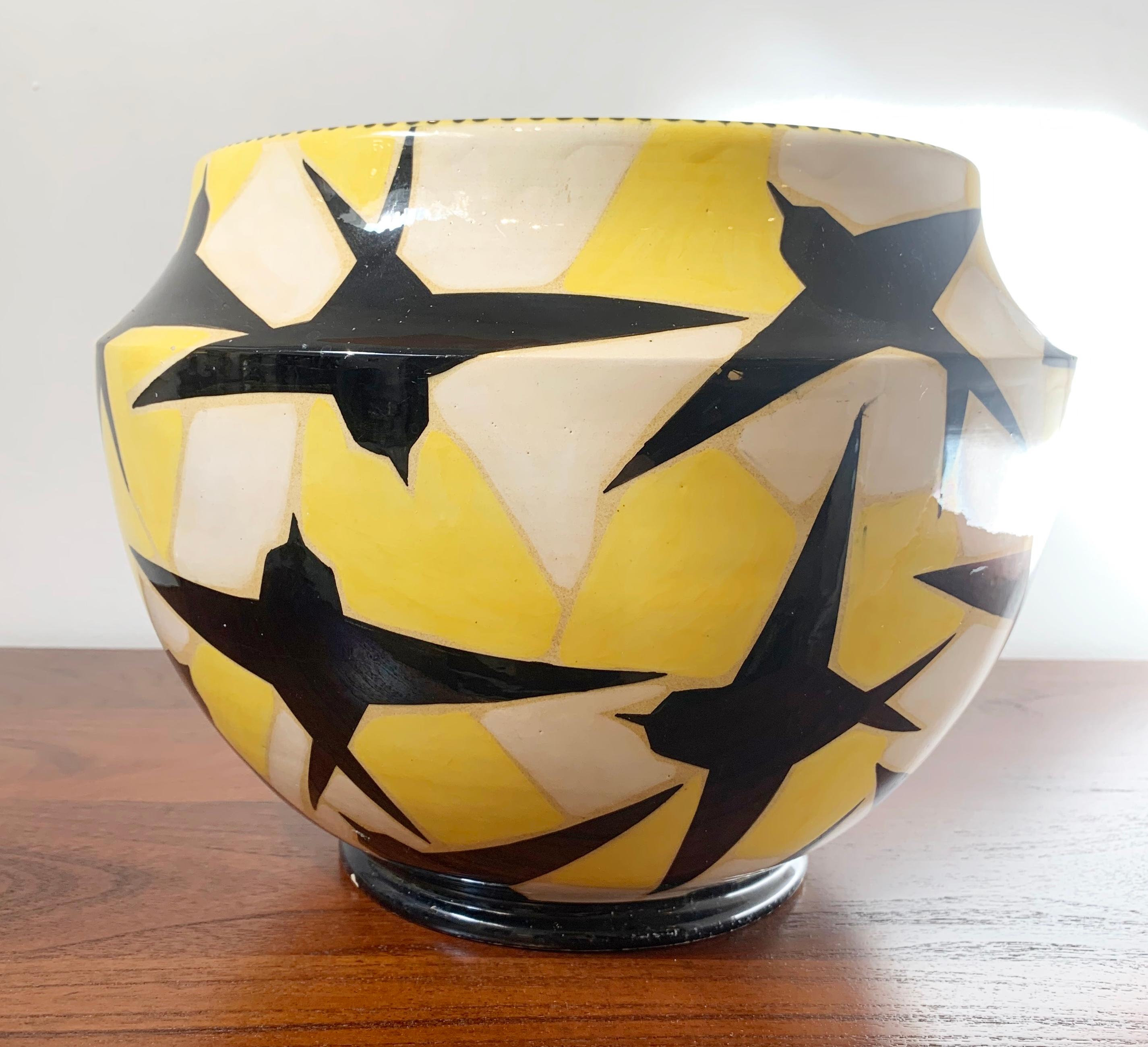 Keramikvase, signiert von Fenice Albisola für Manlio Trucco, Italien 1930 (Mitte des 20. Jahrhunderts) im Angebot