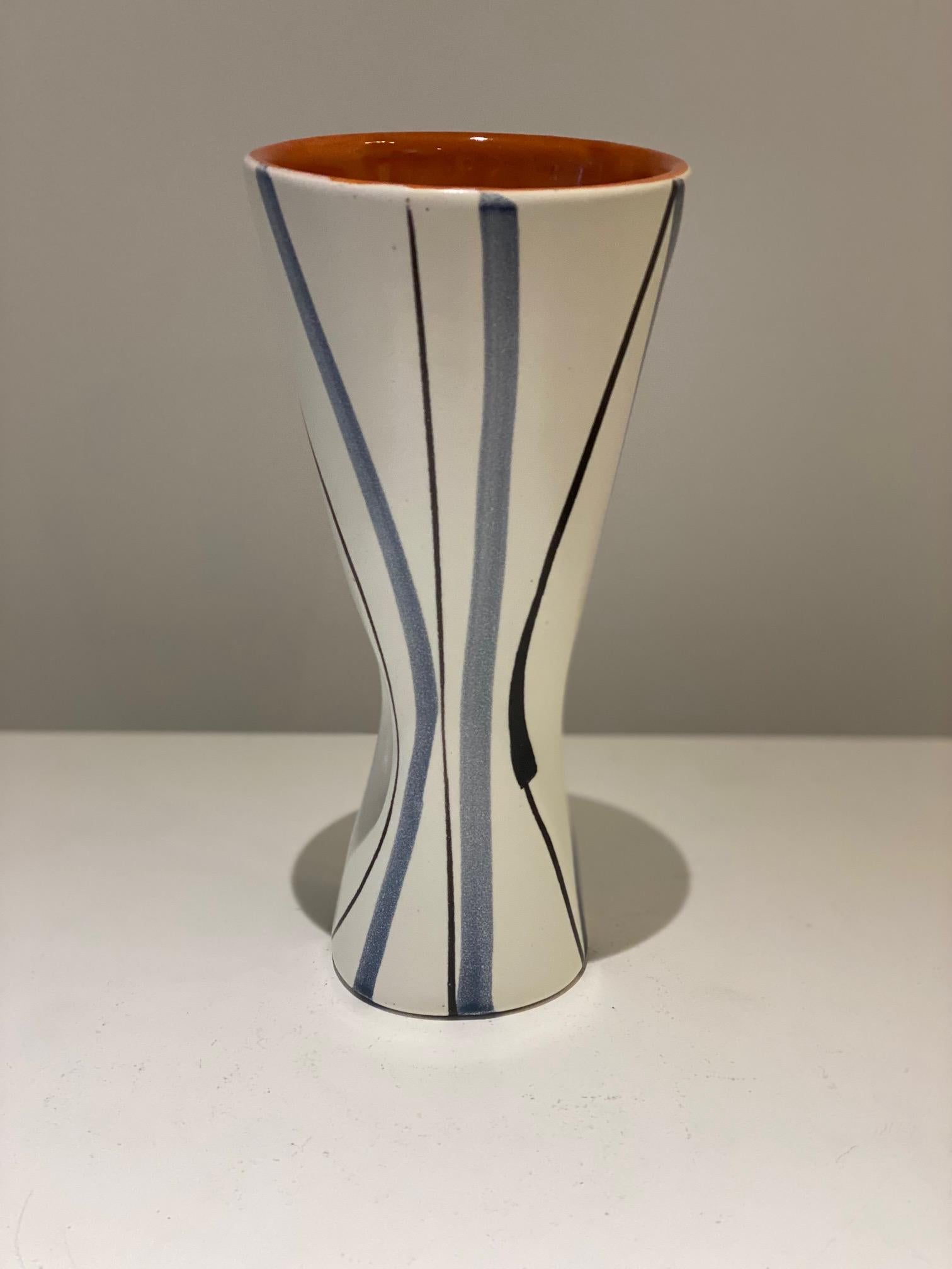 Small ceramic vase signed Capron Vallauris on back, 1950's.
 