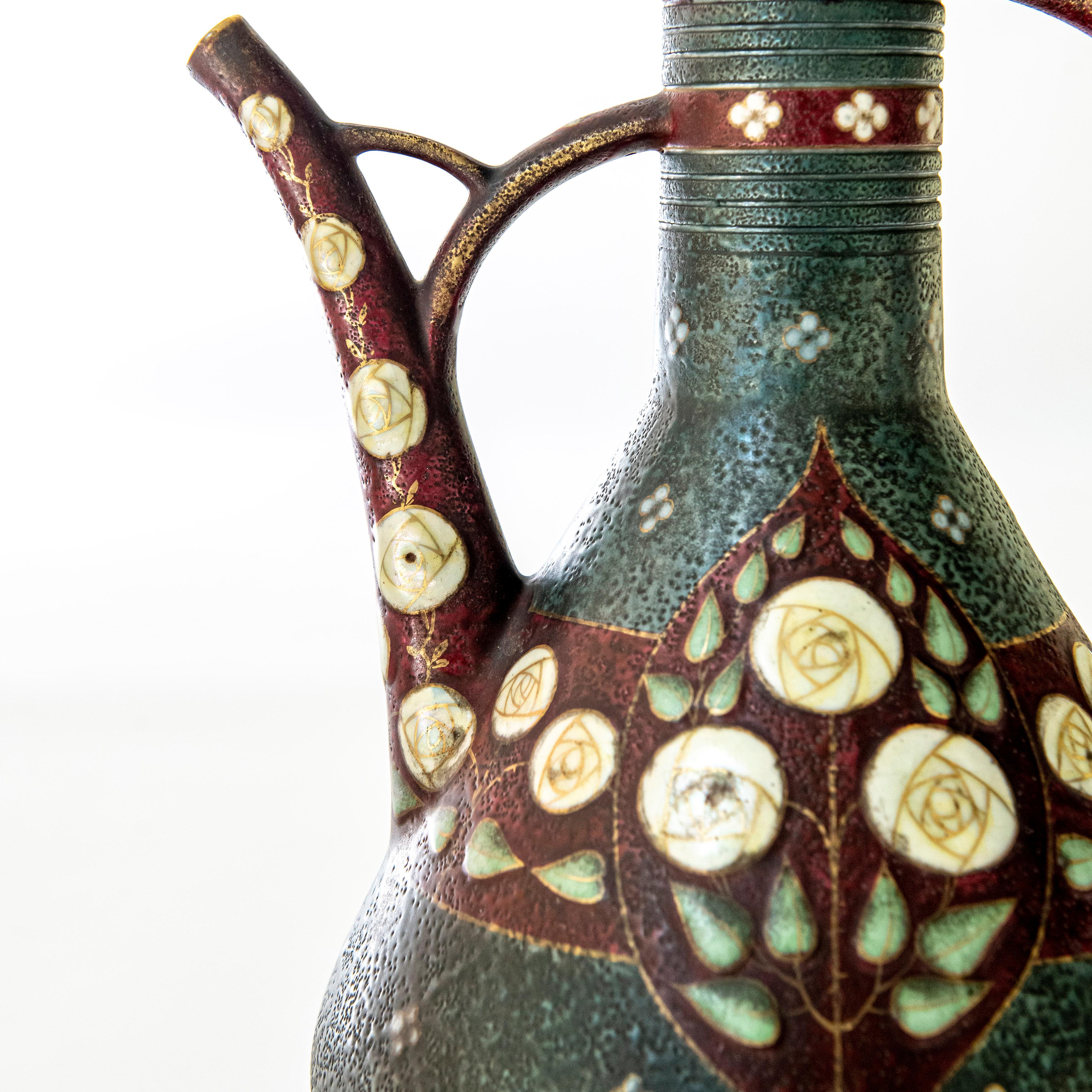 Austrian Ceramic Vase Signed Turn-Teplitz, Attributed to Paul Dachsel, Austria, c. 1900 For Sale