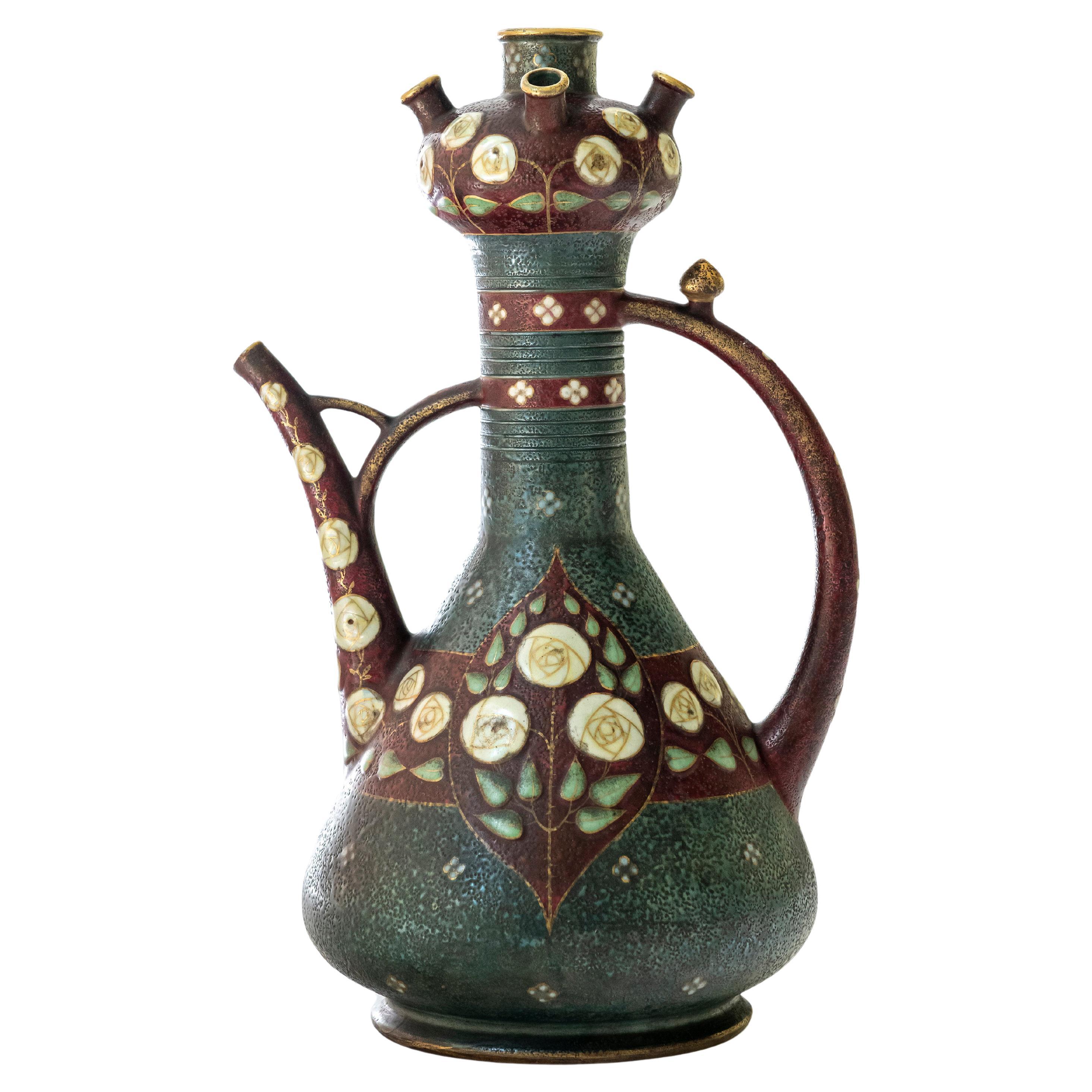 Ceramic Vase Signed Turn-Teplitz, Attributed to Paul Dachsel, Austria, c. 1900 For Sale