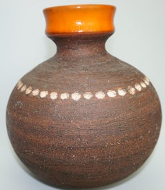 Ceramic Vase, Sweden, Scandinavian Midcentury Design, Brown/Orange, C 1960