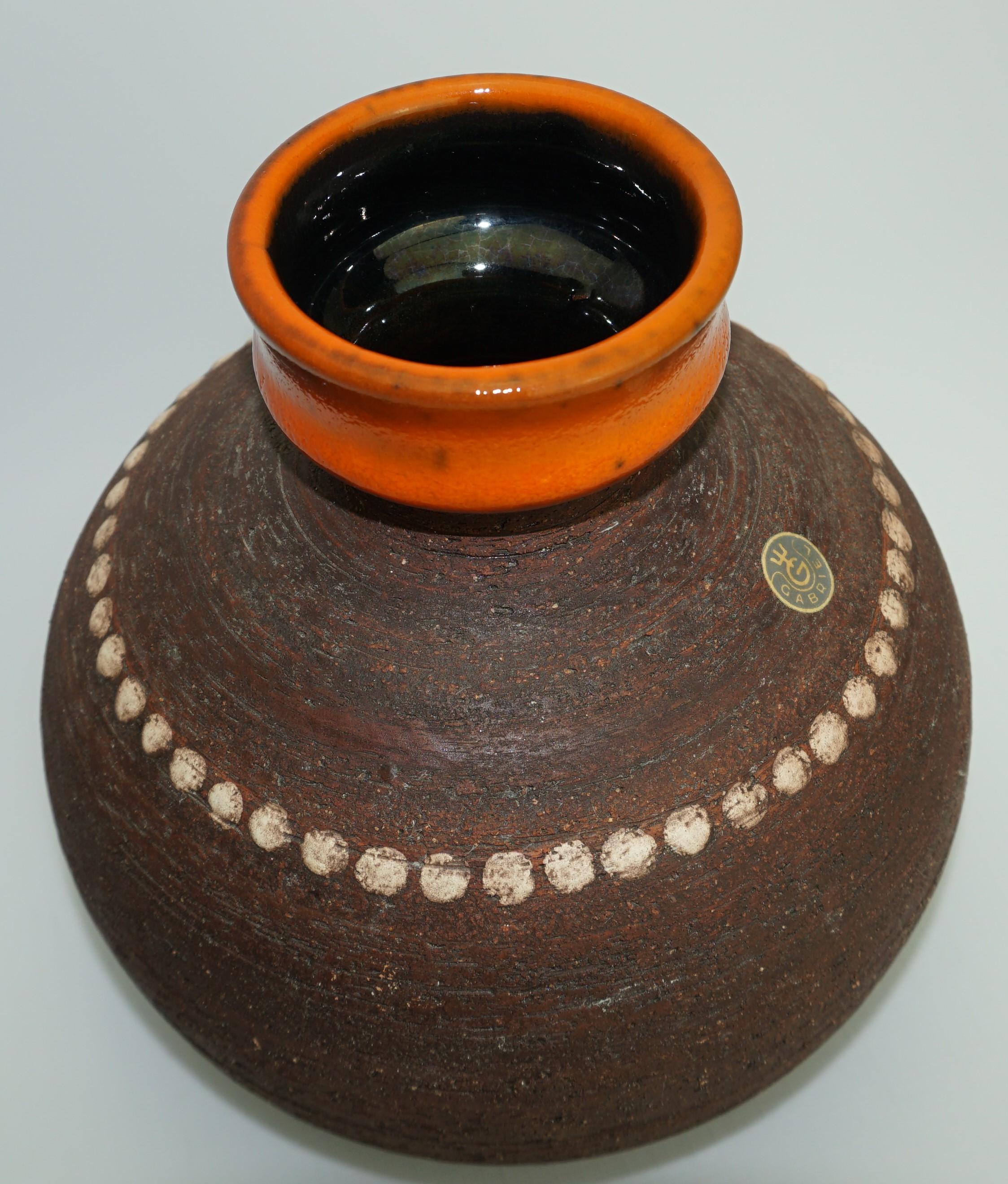 Svedese Vaso in ceramica, Svezia, design scandinavo del Medioevo, marrone/arancione, C.C. 1960 in vendita