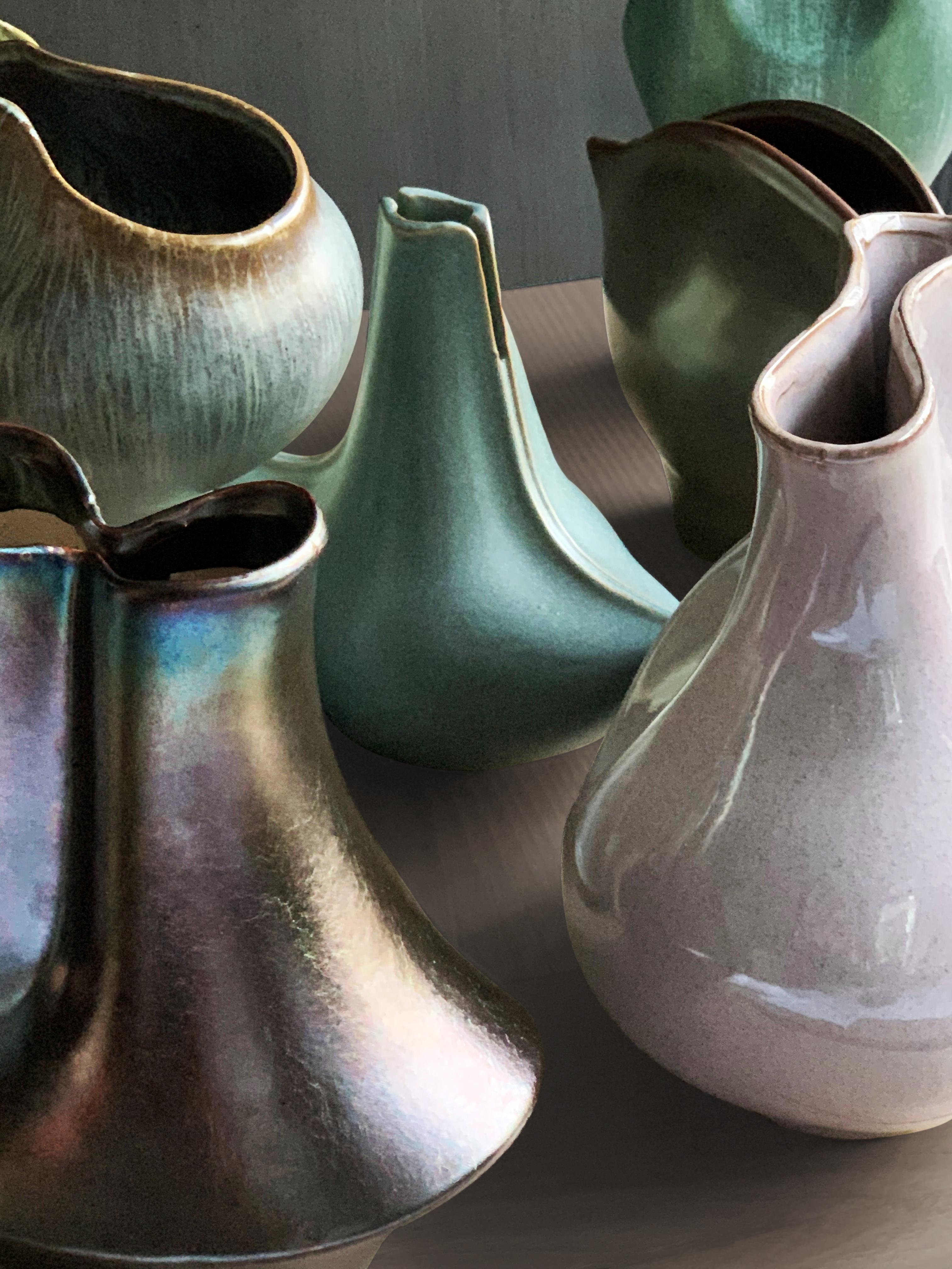 Moderne Vase en céramique l'ampoule Mid Century Rhythm Andr Fu Living Décoratif Nouveau en vente