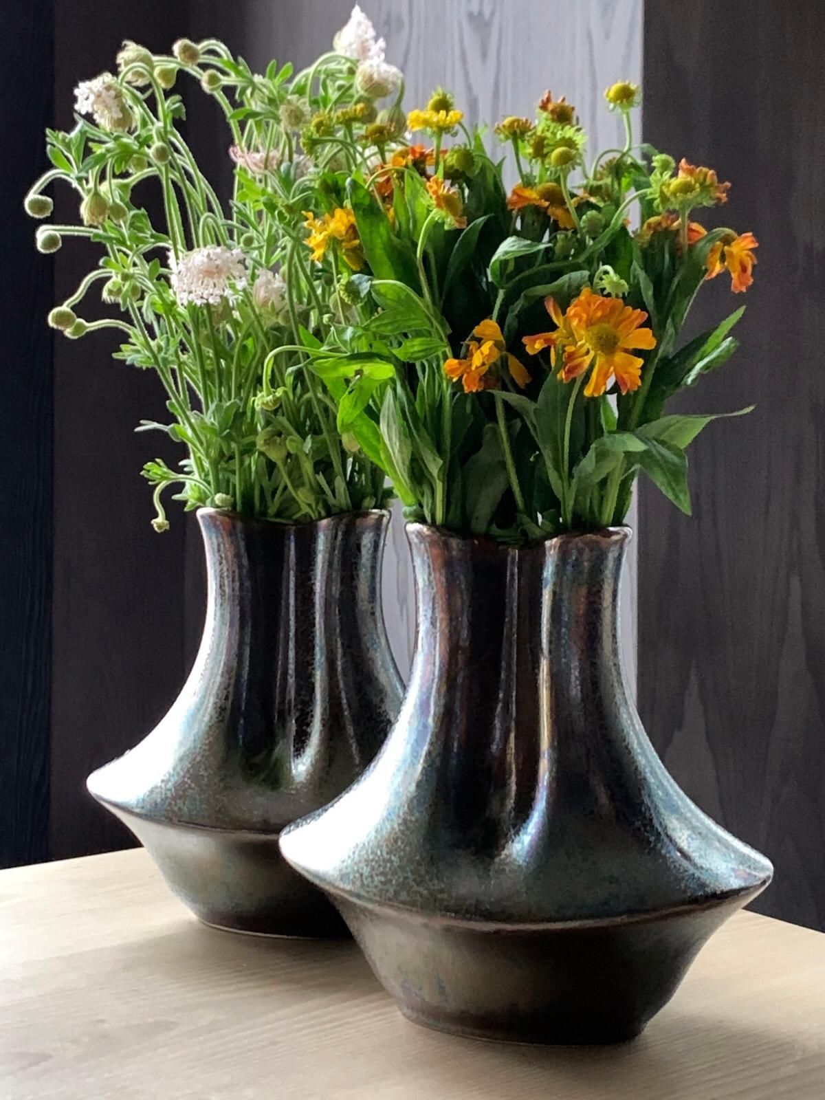 Contemporary Ceramic Vase The Grain Mid Century Rhythm André Fu Living Decorative New For Sale