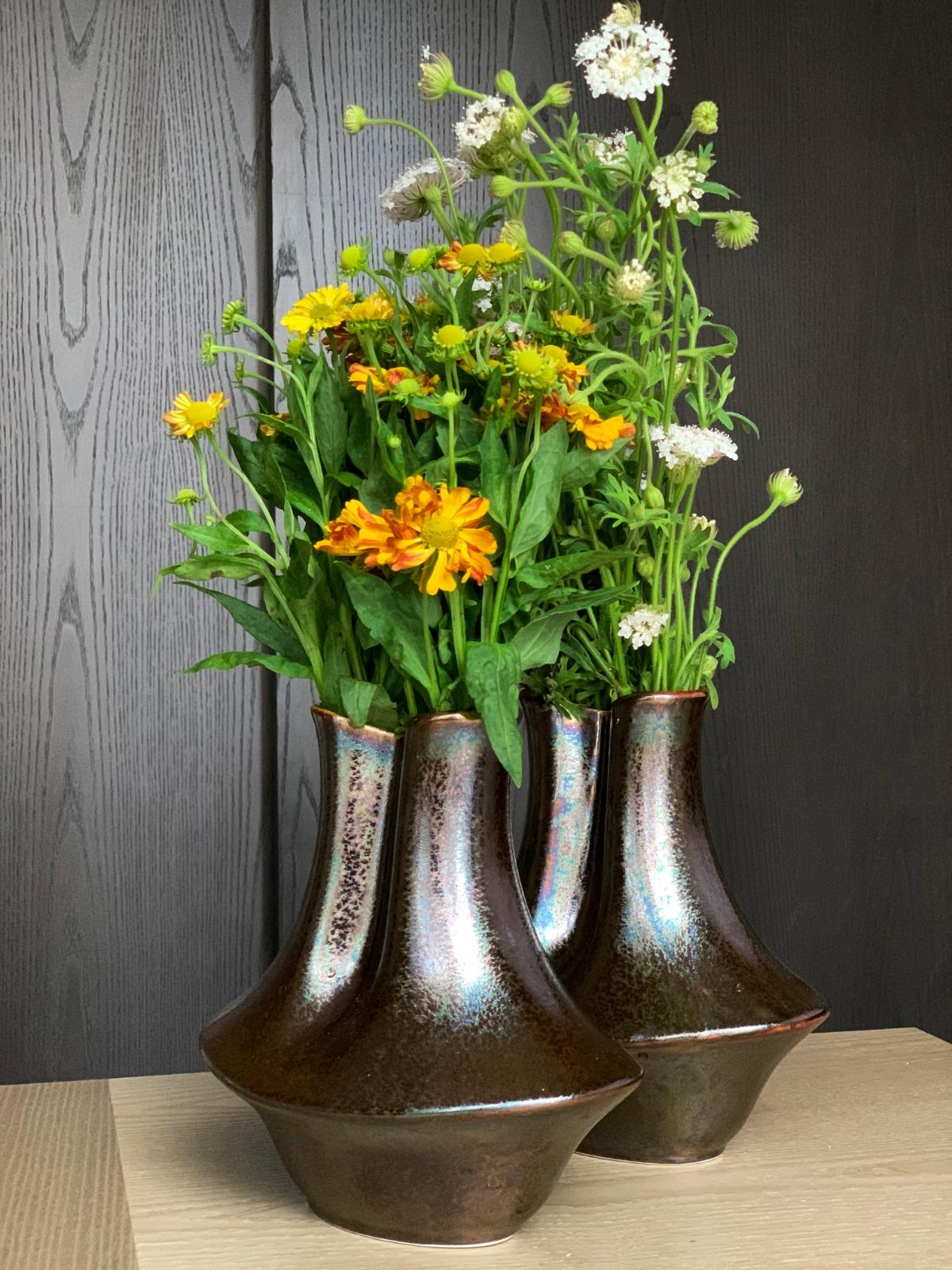 Ceramic Vase The Grain Mid Century Rhythm André Fu Living Decorative New For Sale 2