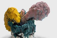 Ceramic Vase Turquois Pollen by Adam Knoche Glaze, Cone Six Oxidation, Porcelain