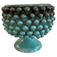 vase en céramique, turquoise, floral
