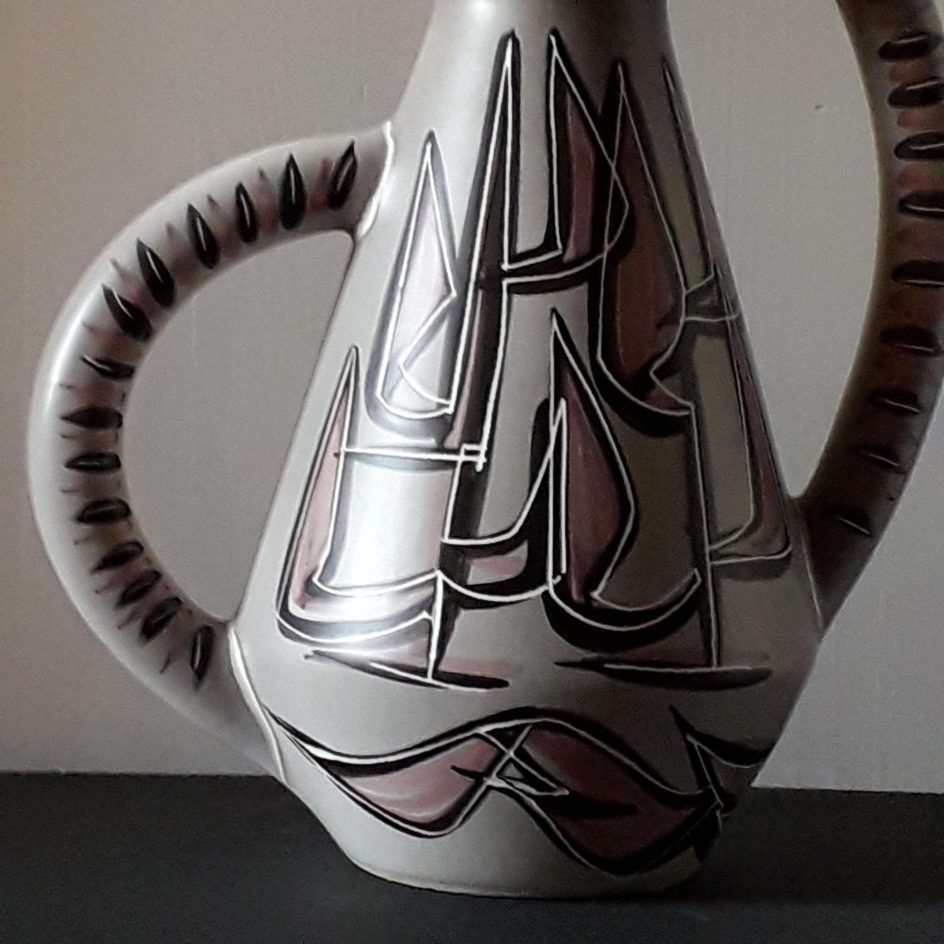 Hand-Crafted Ceramic Vase Vallauris France, 21st Century For Sale