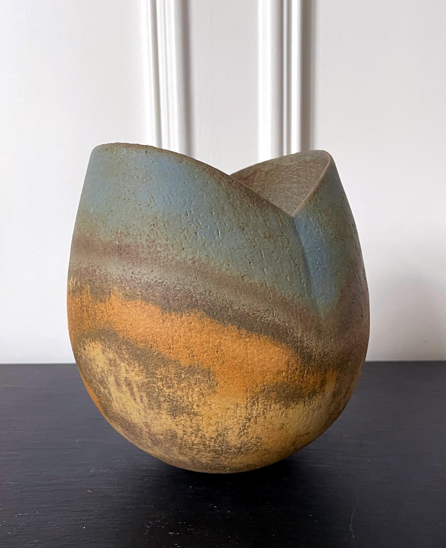 Glazed Ceramic Vase Vessel by British Studio Potter John Ward For Sale